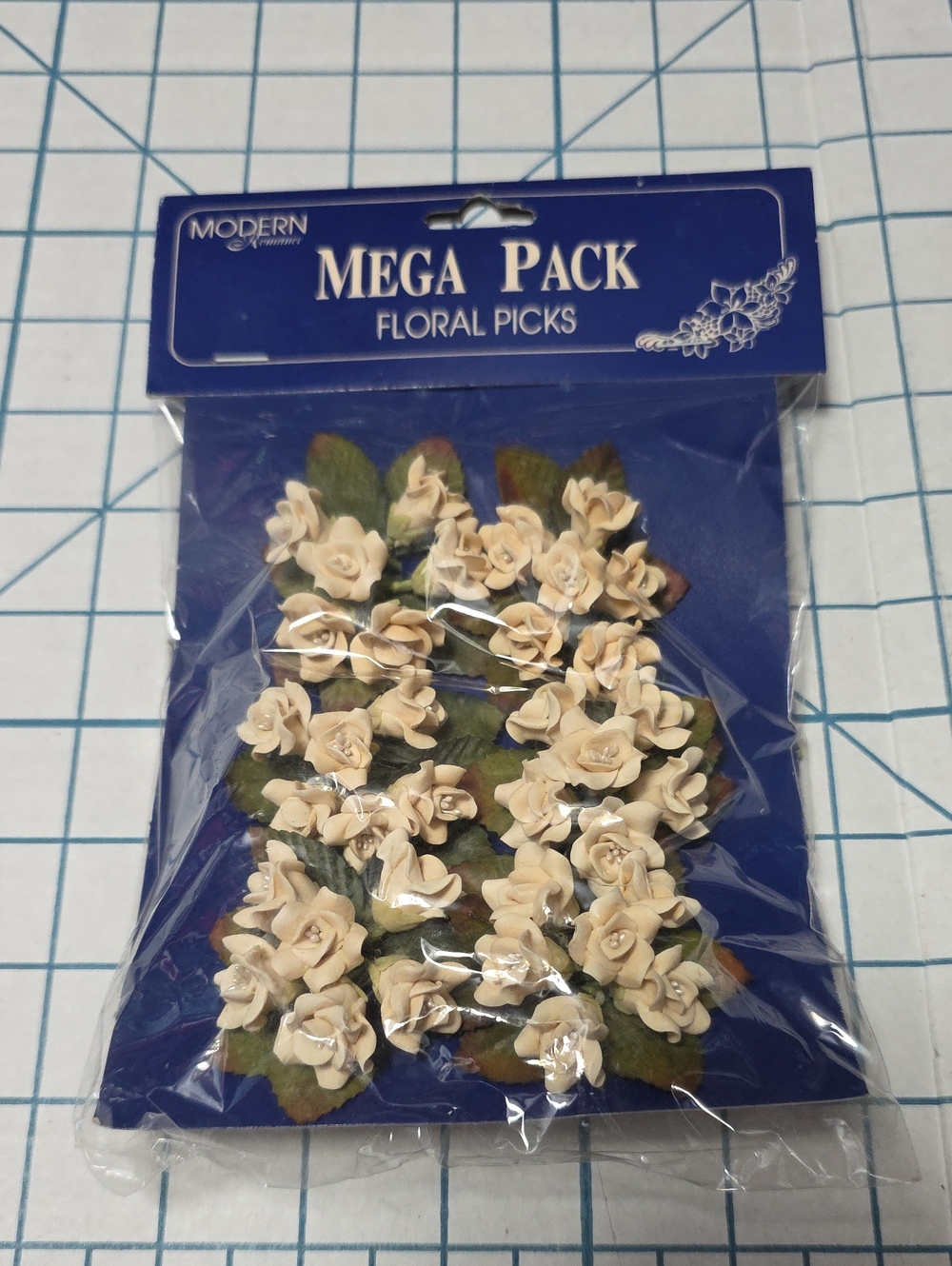 Mega Pack Floral Picks, CreamClay W/White Pips Flower Embellishments 6 Bundles